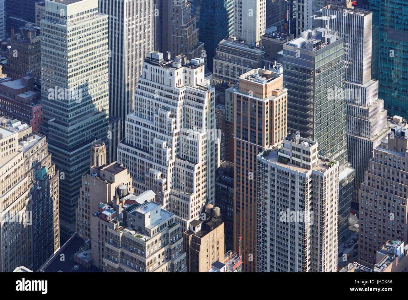 New York City skyline vue aérienne avec les gratte-ciel modernes et des rues Banque D'Images