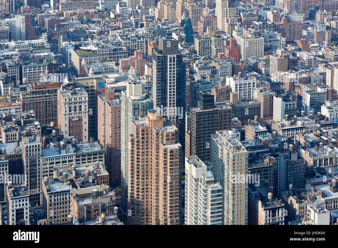 New York City Manhattan skyline vue aérienne avec des bâtiments et des rues Banque D'Images