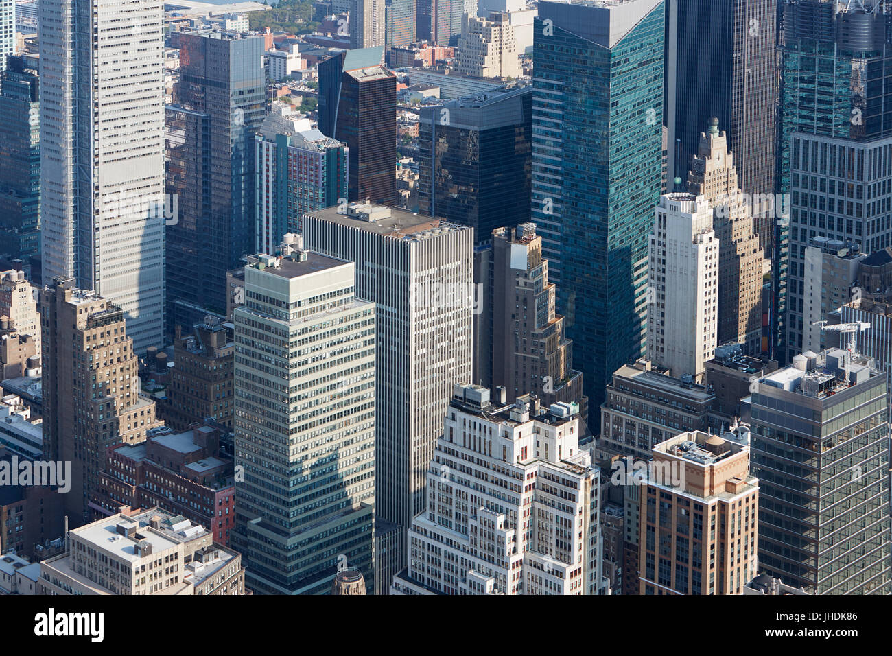 New York City Manhattan vue aérienne avec des gratte-ciel dans une journée ensoleillée Banque D'Images