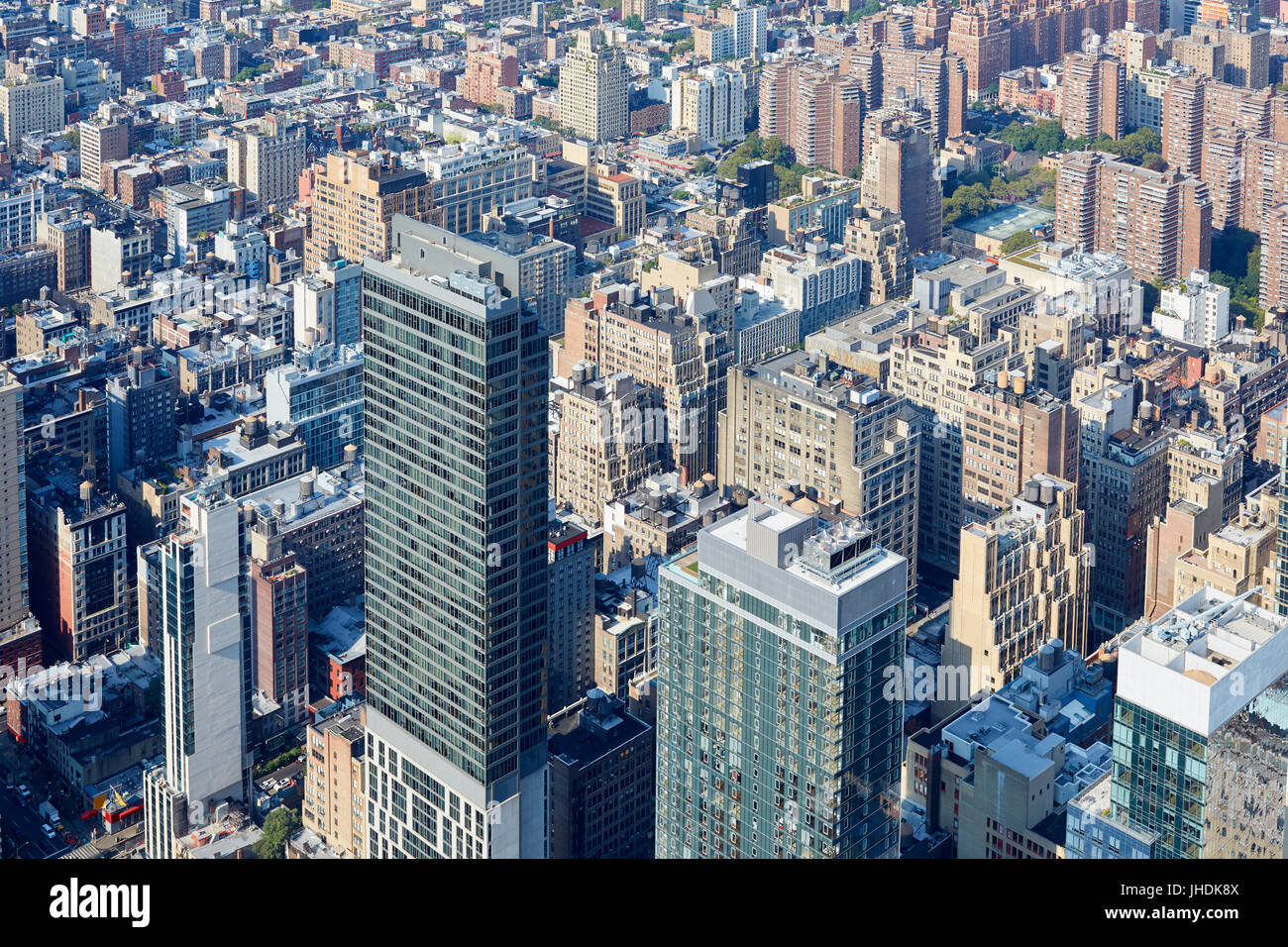 New York City Manhattan skyline vue aérienne avec des gratte-ciel et bâtiments Banque D'Images