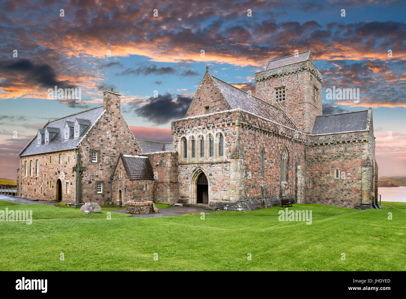 L'Abbaye d'Iona, l'île d'Iona, Argyll and Bute, Ecosse, Royaume-Uni Banque D'Images