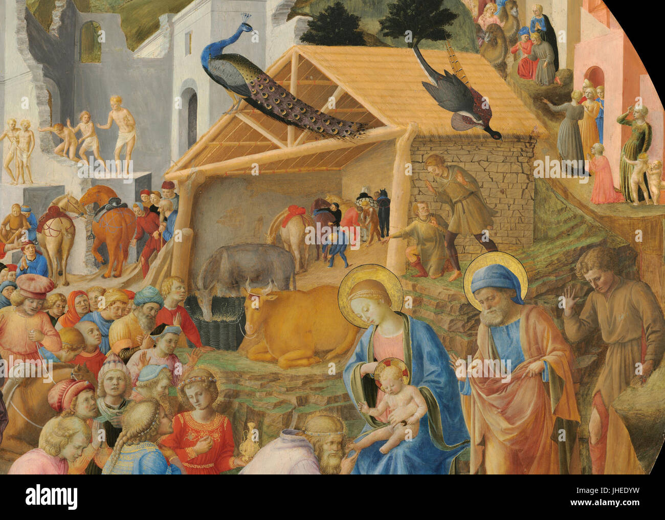 Fra Angelico et Fra Filippo Lippi - l'Adoration des Mages - central (rognée) Banque D'Images
