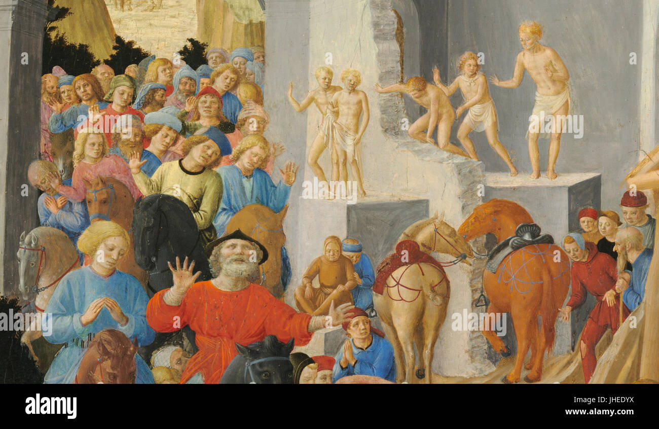 Fra Angelico et Fra Filippo Lippi - l'Adoration des Mages - (rognée) Banque D'Images