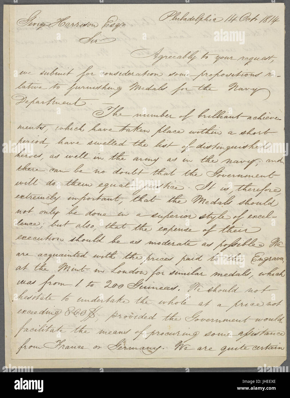 Lettre de George Harrison à William Jones (NYPL)11904004-5213231 b Banque D'Images