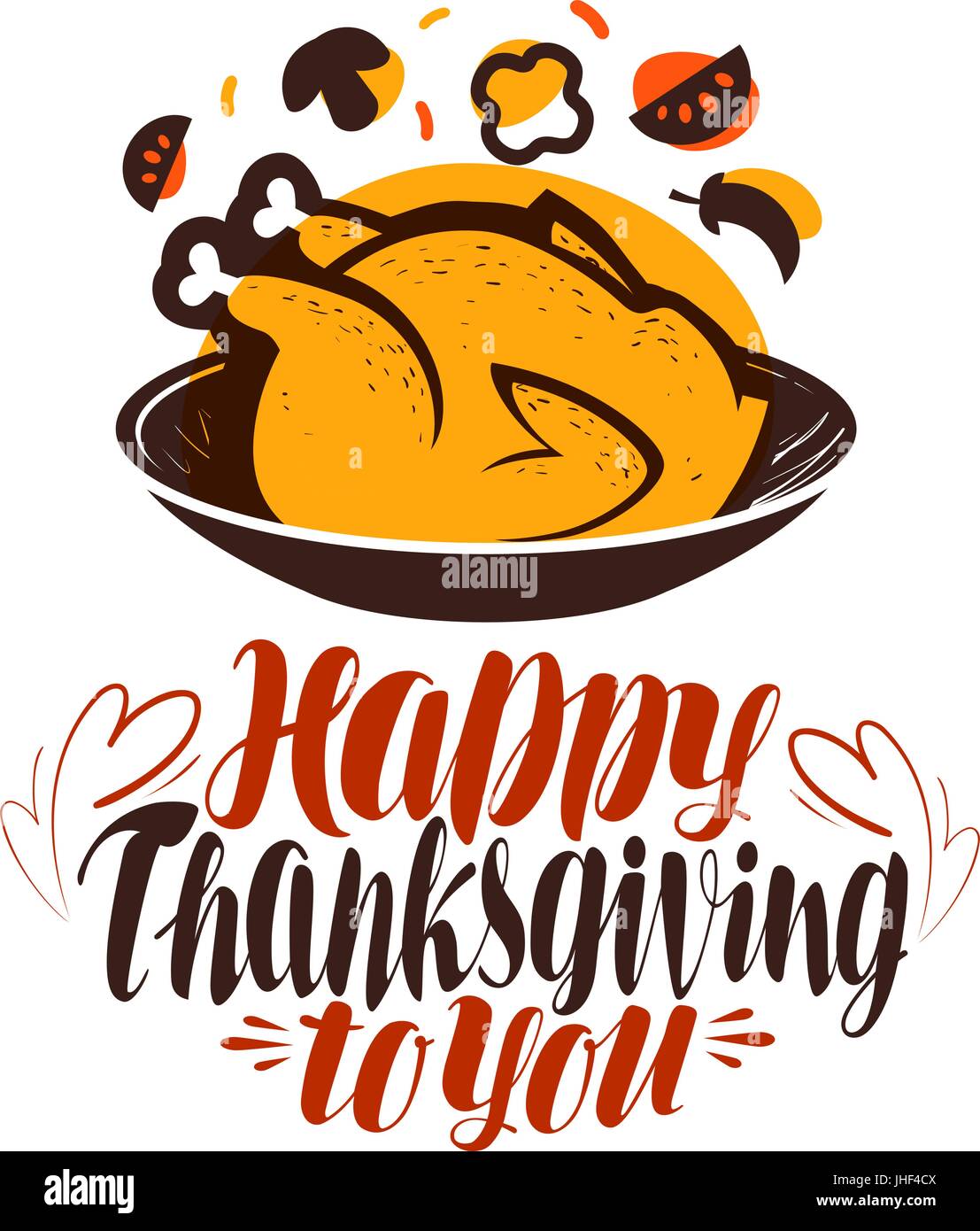 Joyeux thanksgiving à vous, carte de vœux. Lettres manuscrites, calligraphie vector illustration Illustration de Vecteur