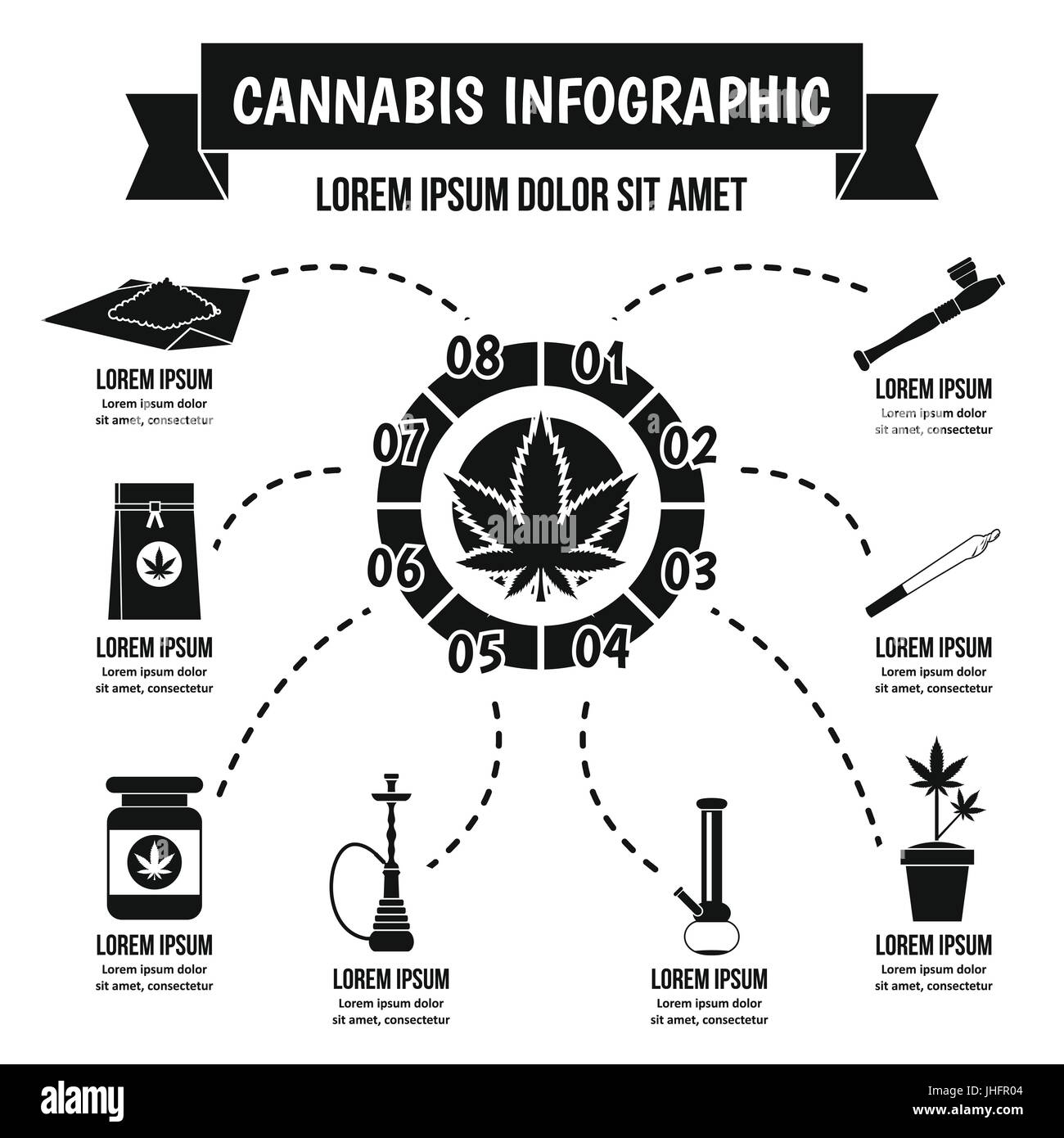 Concept infographie de cannabis, le style simple Illustration de Vecteur