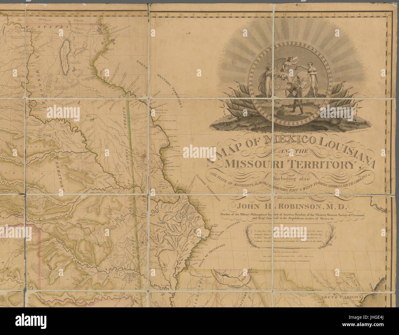 Une carte du Mexique, de la Louisiane, et le territoire du Missouri (NYPL)20643846-5404026 b Banque D'Images