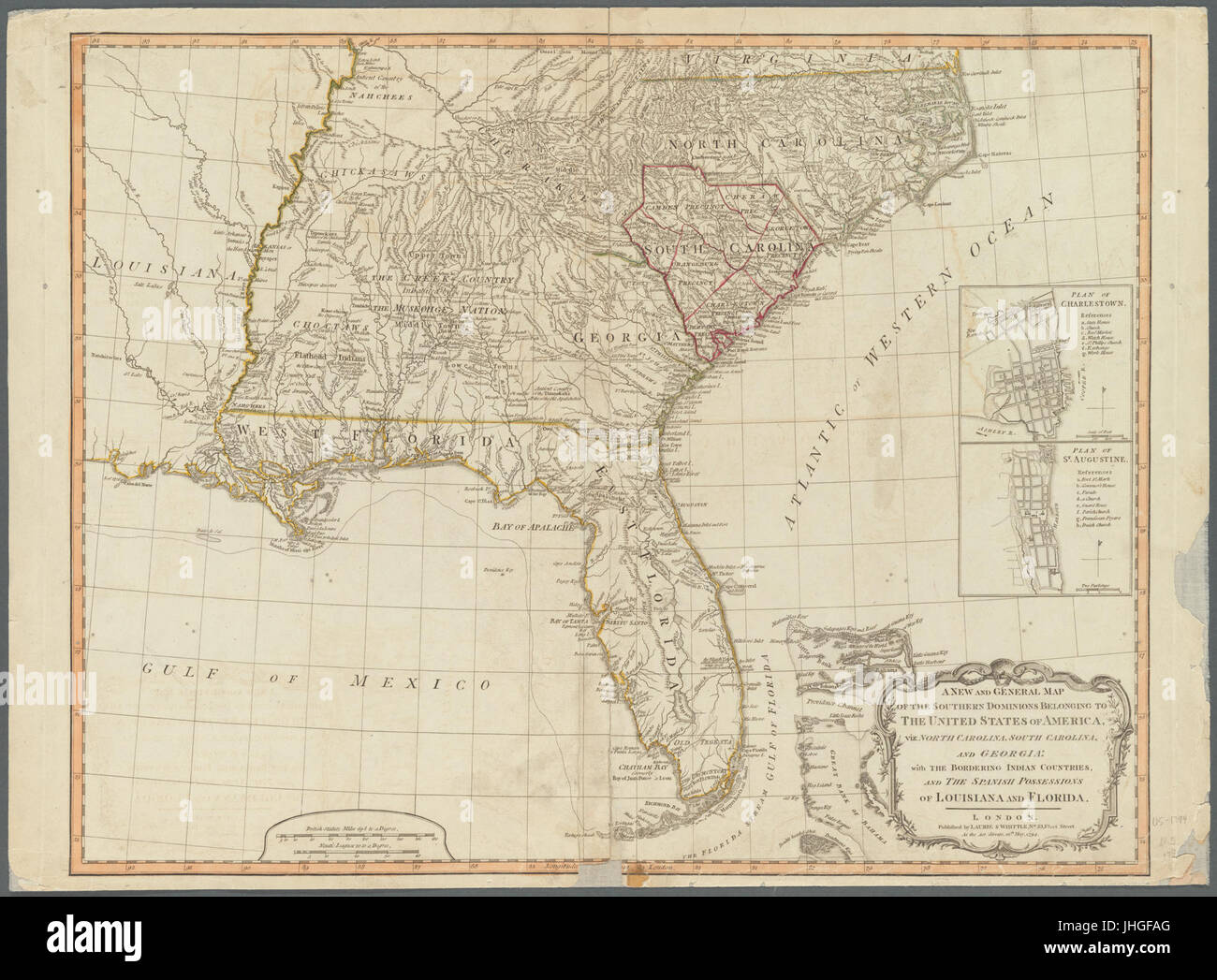Une nouvelle carte générale du sud de dominions appartenant aux États-Unis d'Amérique (NYPL)20643864-5452687 b Banque D'Images