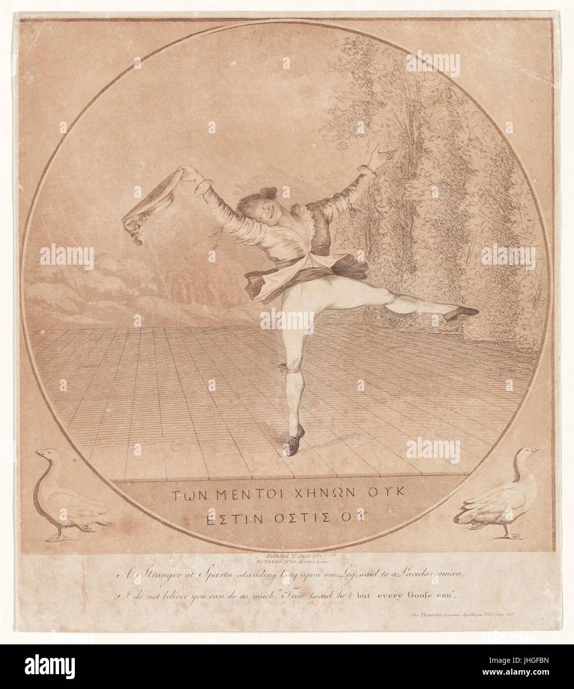 Un étranger à Sparte debout sur une jambe, (NYPL)12166564-5444345 b Banque D'Images