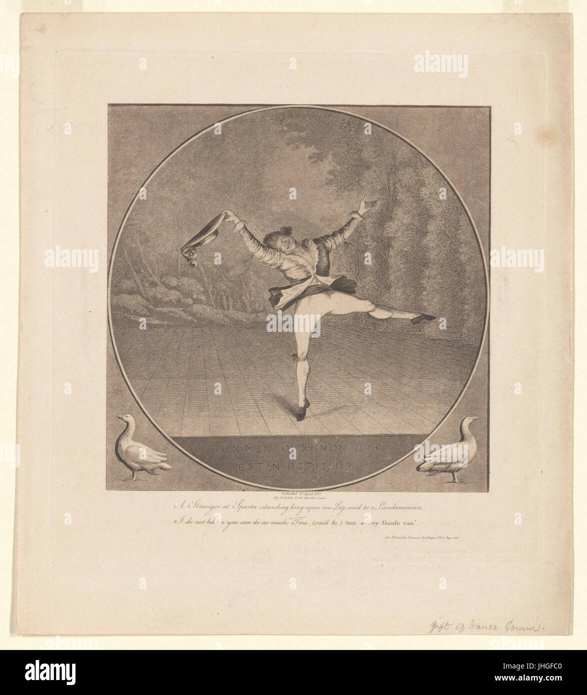 Un étranger à Sparte debout sur une jambe, (NYPL)12149353-5444343 b Banque D'Images