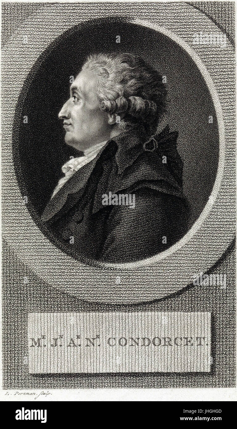 Marie Jean Antoine Nicolas de Caritat, marquis de Condorcet Banque D'Images