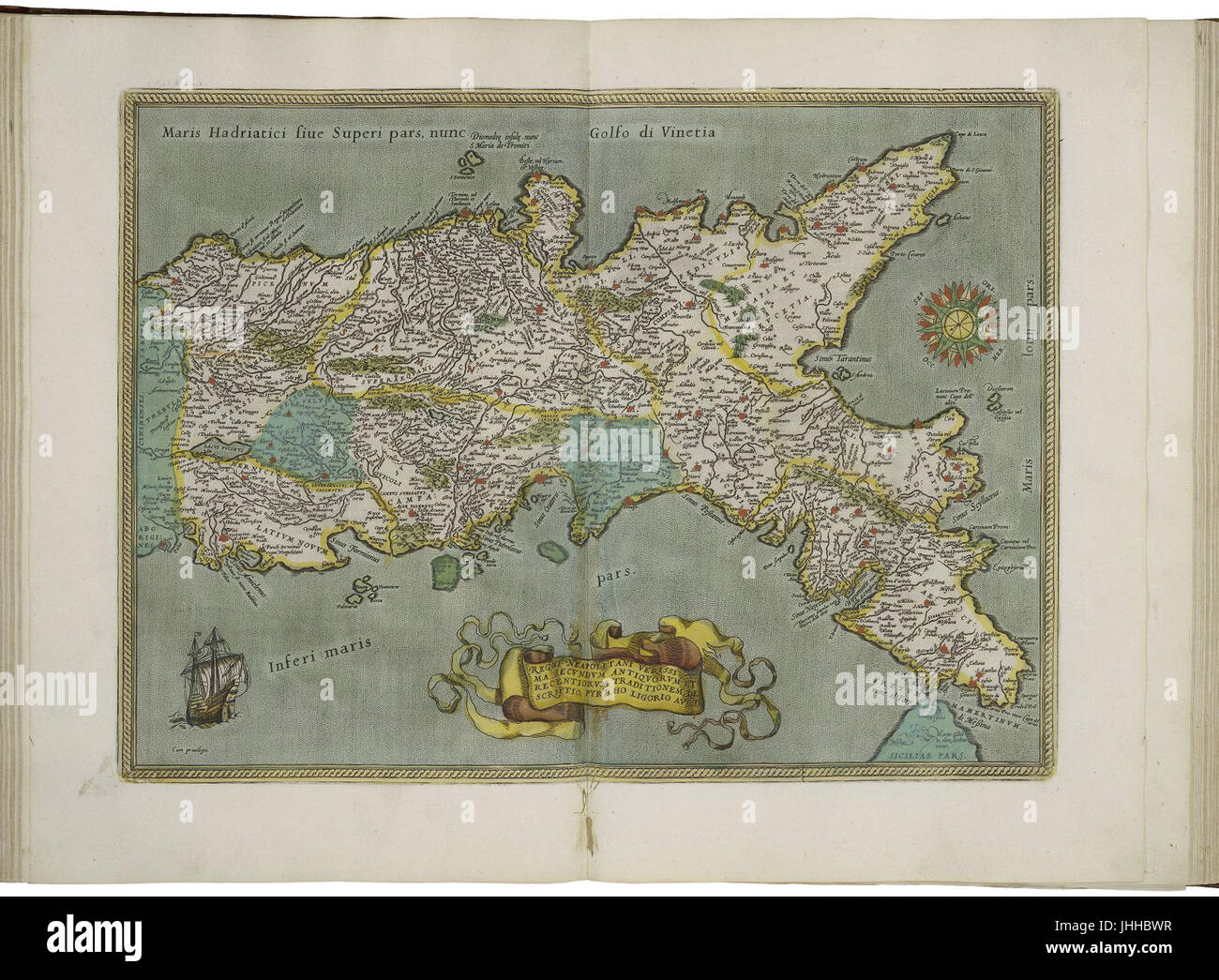 Carte du Royaume de Naples par Abraham Ortelius Banque D'Images