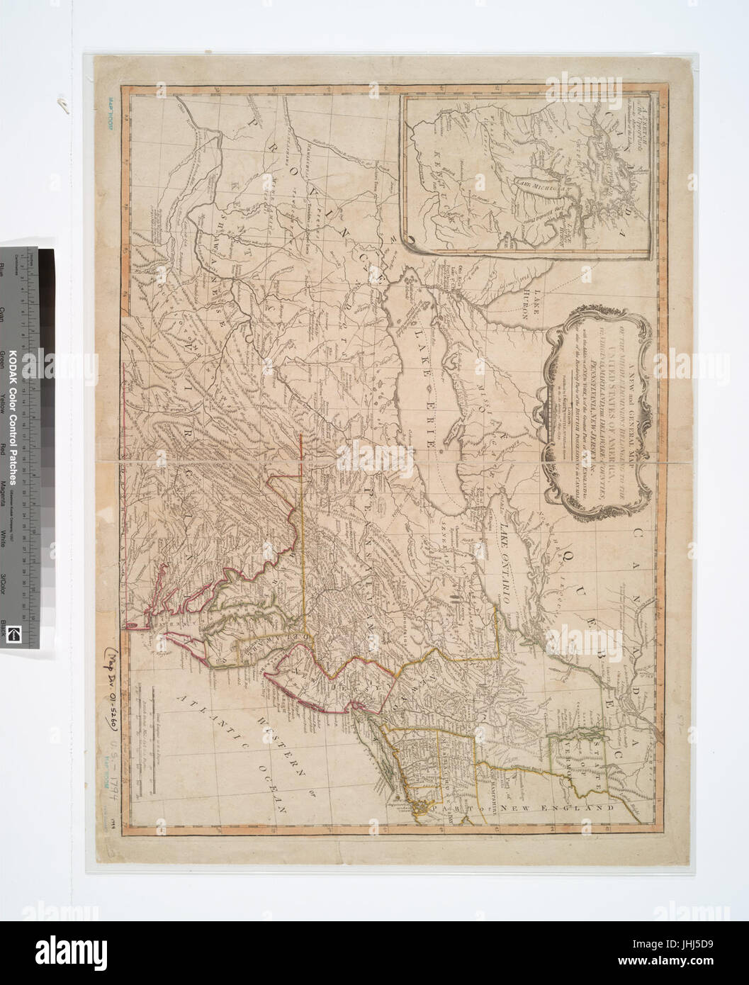 Et une nouvelle carte générale du moyen dominions appartenant aux États-Unis d'Amérique - à savoir de la Virginie, du Maryland, le Delaware-comtés, Pennsylvanie, New Jersey &c. avec l'ajout de (NYPL b15072777-434888) Banque D'Images