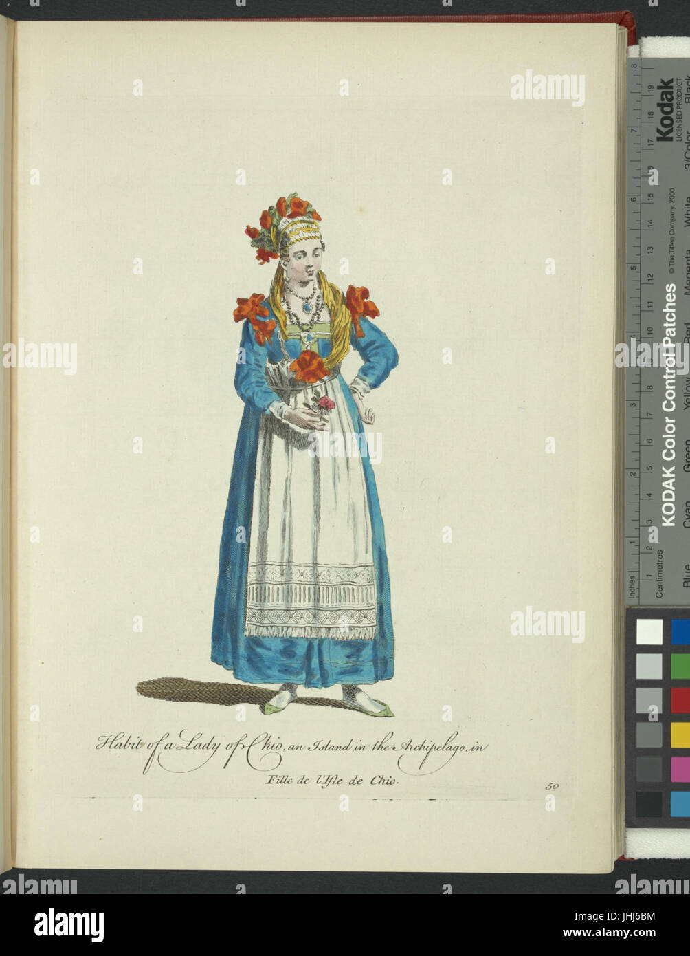 Habitude d'une dame de Chio, une île dans l'archipel en (sic). Fille de l'Isle de Chio (NYPL)14140320-1638058 b Banque D'Images