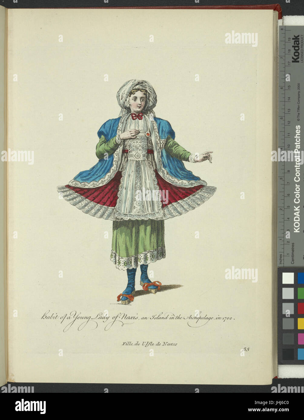 Habitude d'une jeune dame de Naxis une île dans l'archipel en 1700. Fille de l'Isle de Naxos (NYPL)14140320-1638063 b Banque D'Images