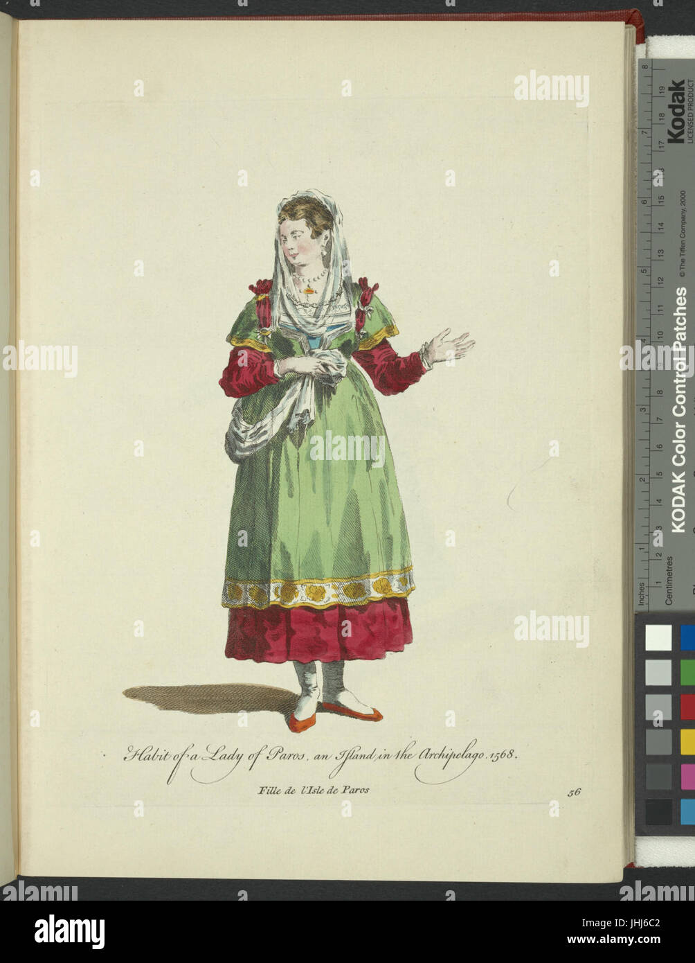 Habitude d'une dame de Paros, une île dans l'archipel, 1568. Fille de l'île de Paros (NYPL)14140320-1638064 b Banque D'Images