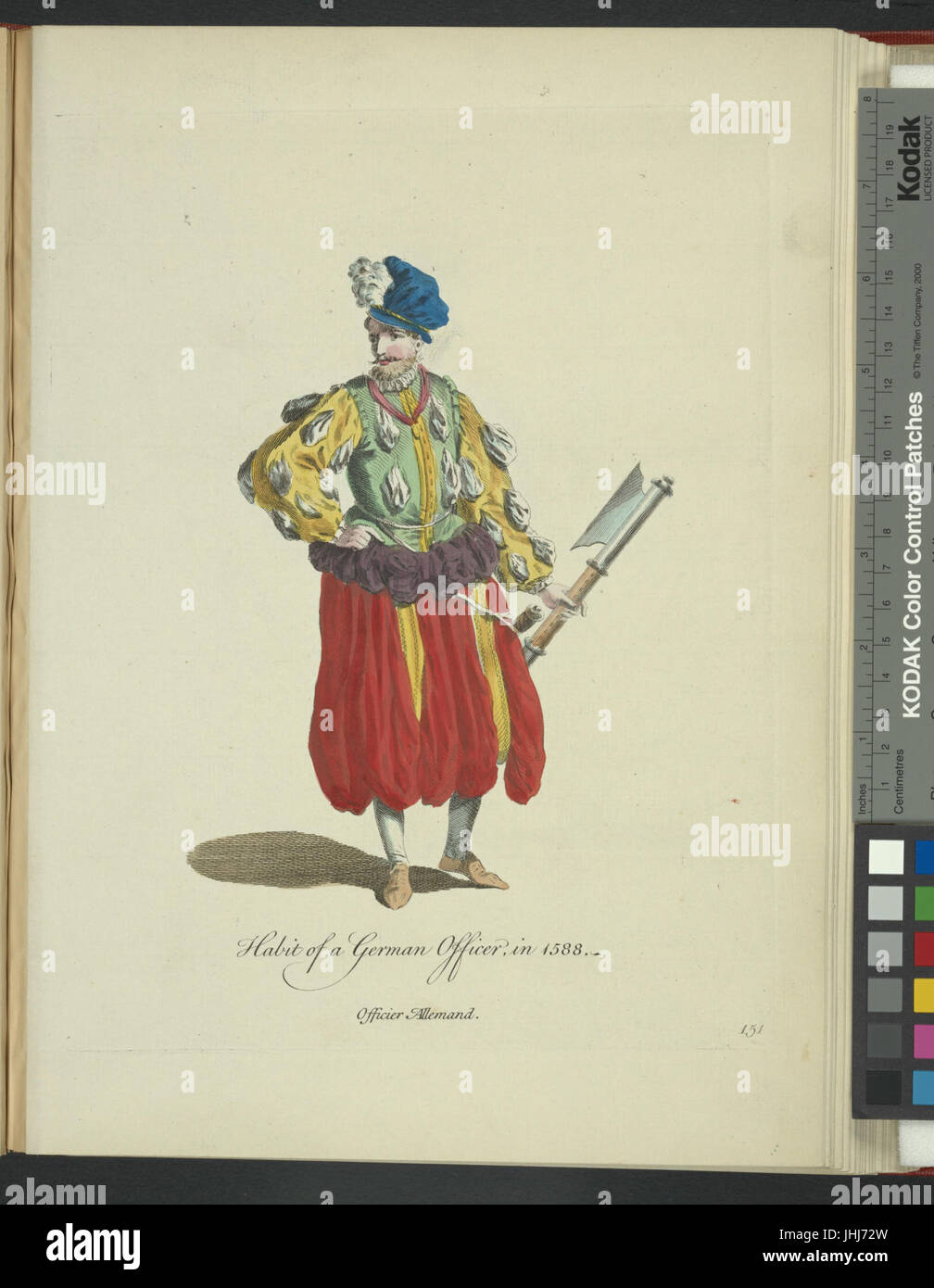 Habitude d'un officier allemand en 1588. Officier Allemand (NYPL)14140320-1638162 b Banque D'Images