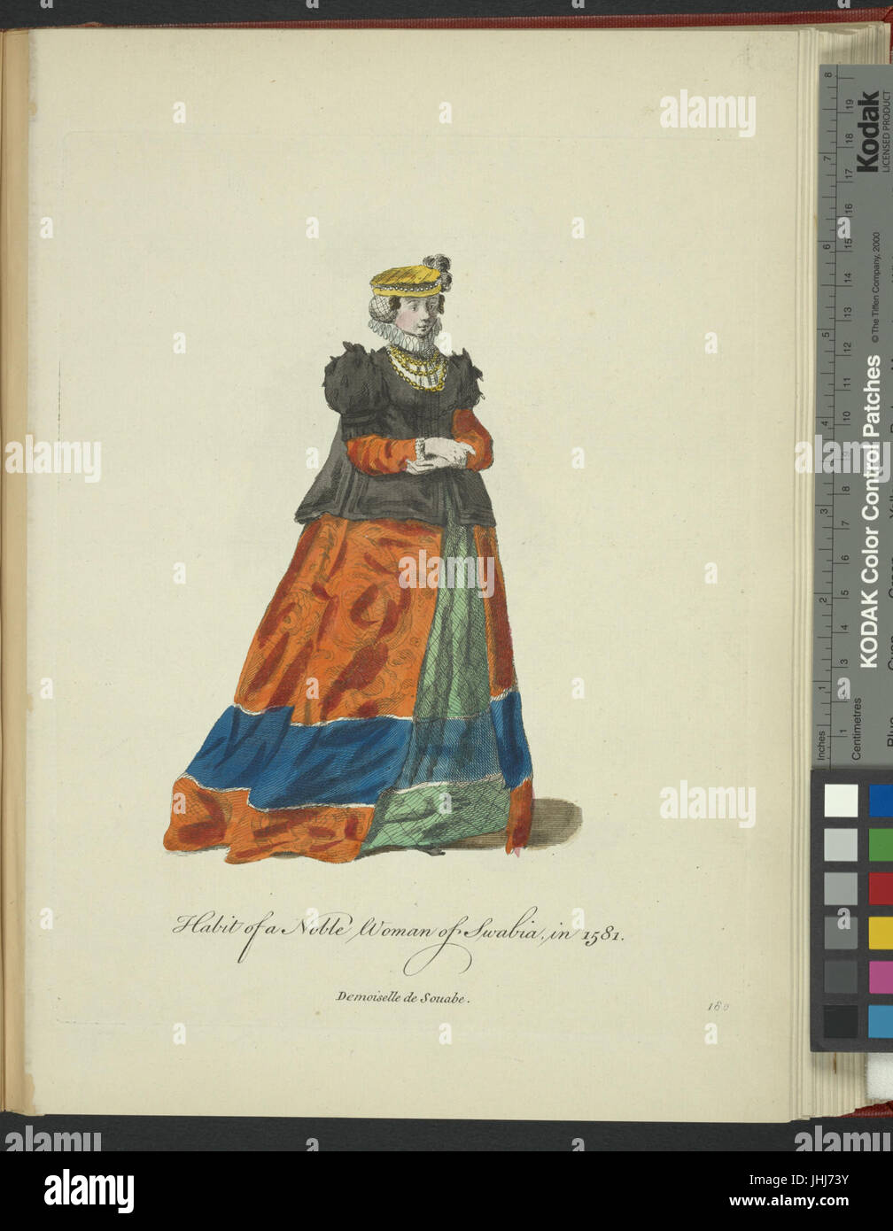 Habitude d'une femme noble de Souabe en 1581. Demoiselle de Souable (NYPL)14140320-1638191 b Banque D'Images