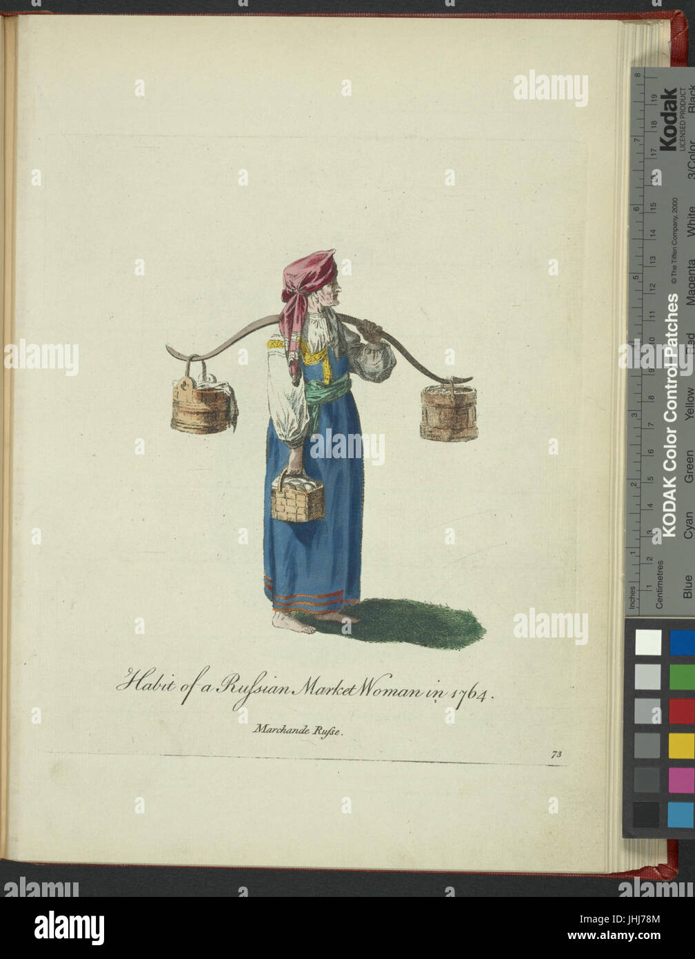 Habitude d'une femme du marché russe en 1764. Russe Matchande14140320-1638327 b (NYPL) Banque D'Images