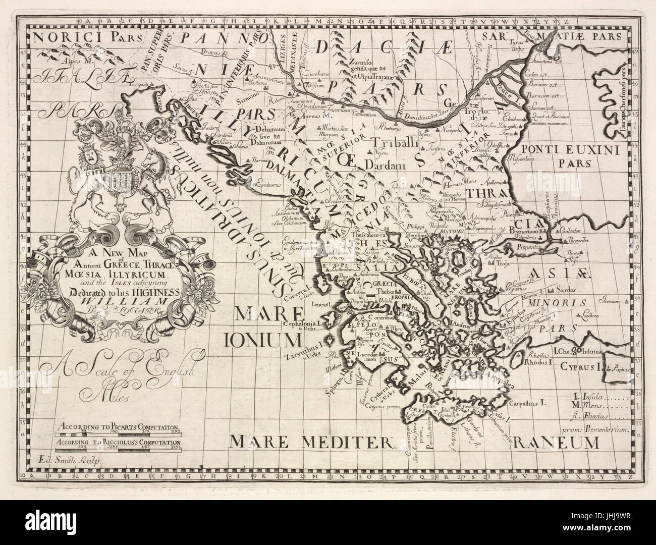 Une nouvelle carte de la Grèce antique Thrace, Mésie, Ilyricum et les îles (adjoyning15114268-1630713 b NYPL) Banque D'Images