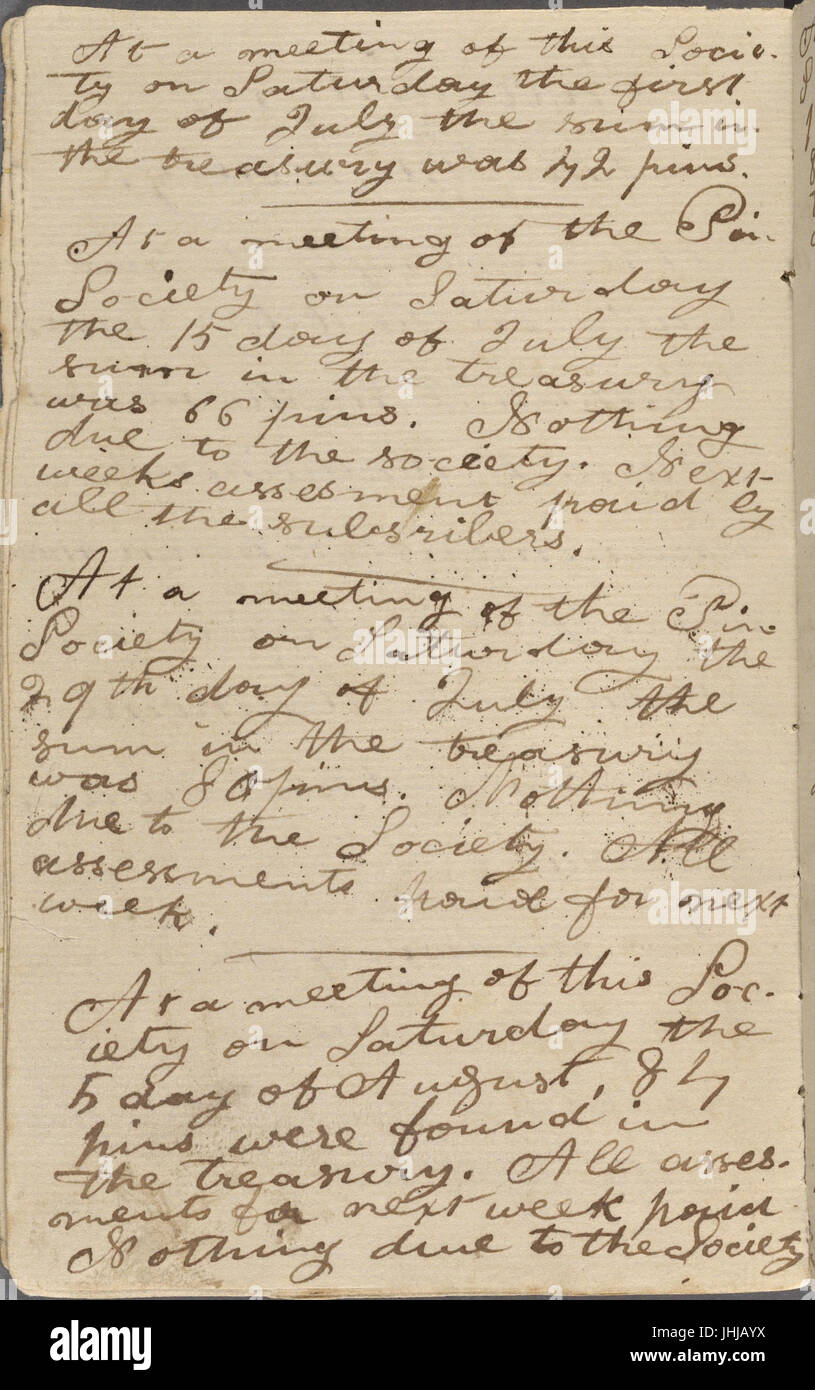 Règlements de l'axe de la société. Travaux de l'axe de la société. Vol 1st. Pour juin 1820. Ordinateur portable olographe (NYPL)15823745-5053266 b Banque D'Images