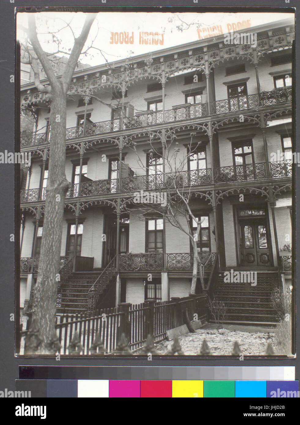 Ornement en fer forgé, 112-114 West 11th Street, Manhattan (NYPL b13668355-482713) Banque D'Images