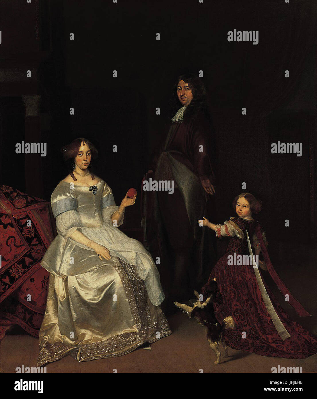 Jacob Ochtervelt - Portrait de famille (Norton Simon Museum) Banque D'Images