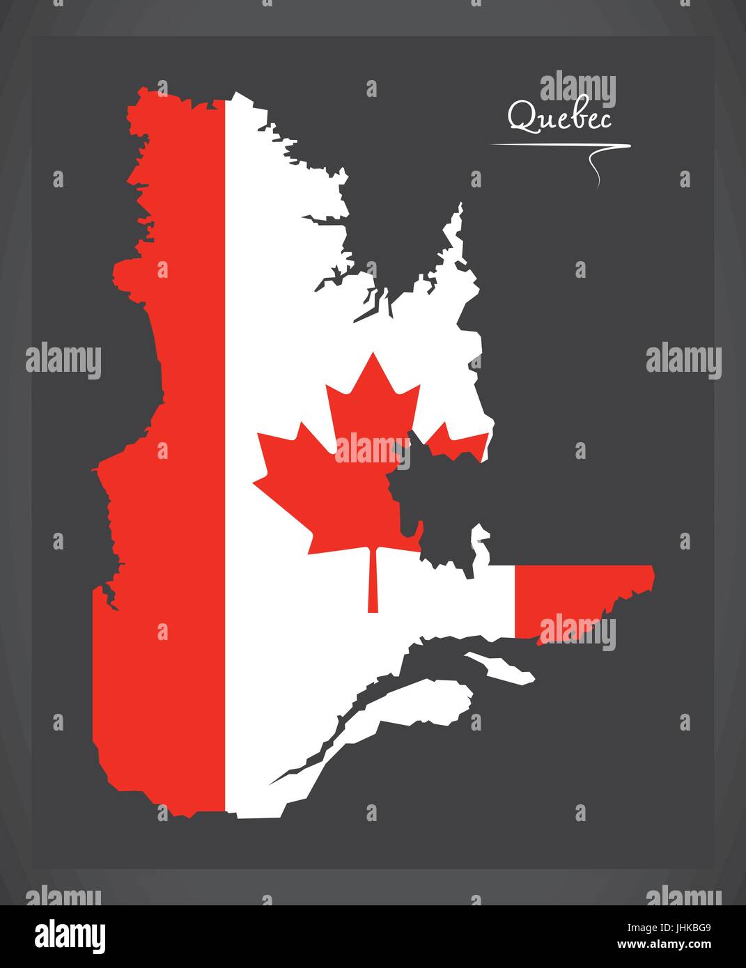 Québec Canada carte avec le Canadien national flag illustration Illustration de Vecteur