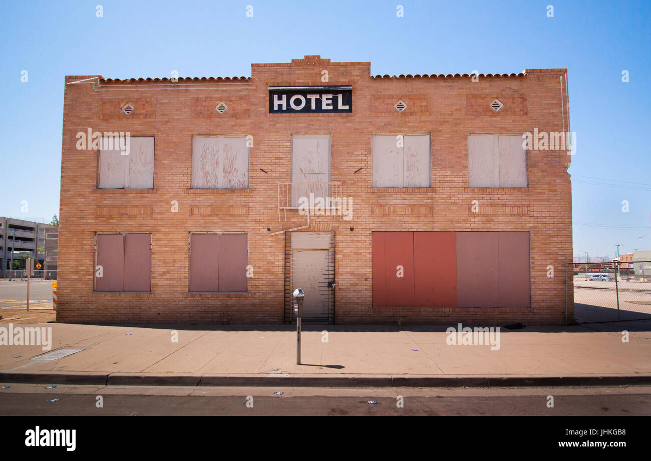 Hôtel St James abandonnés dans le centre-ville de Phoenix, AZ Banque D'Images