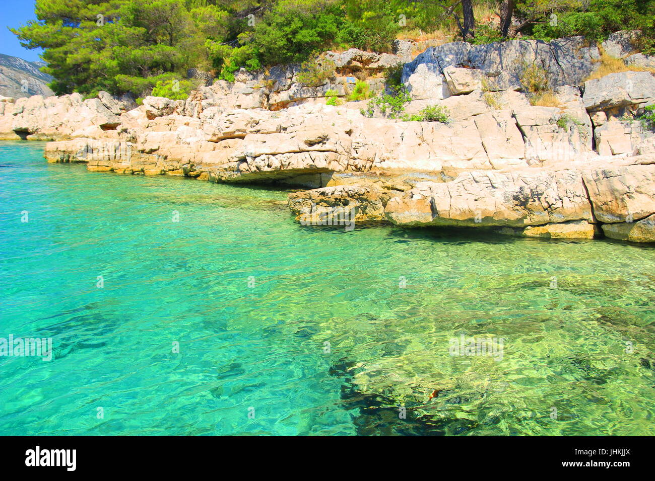 Belle plage sur l'île de Hvar en Croatie Banque D'Images