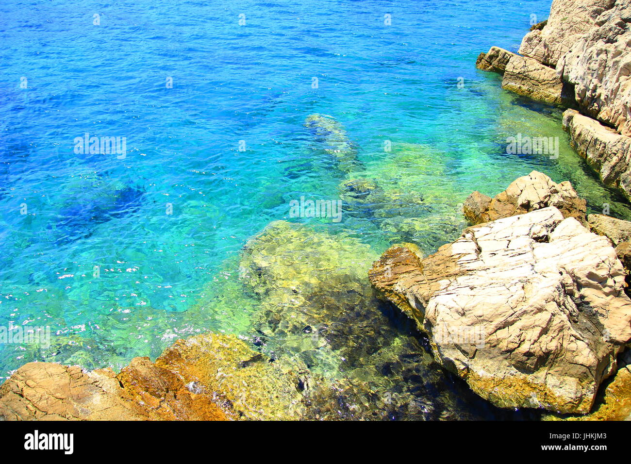 Belle plage sur l'île de Hvar en Croatie Banque D'Images