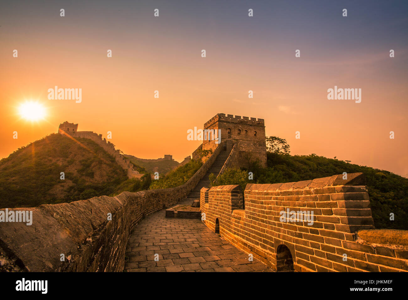 La Grande Muraille Jinshanling,Chine,Hebei, Banque D'Images
