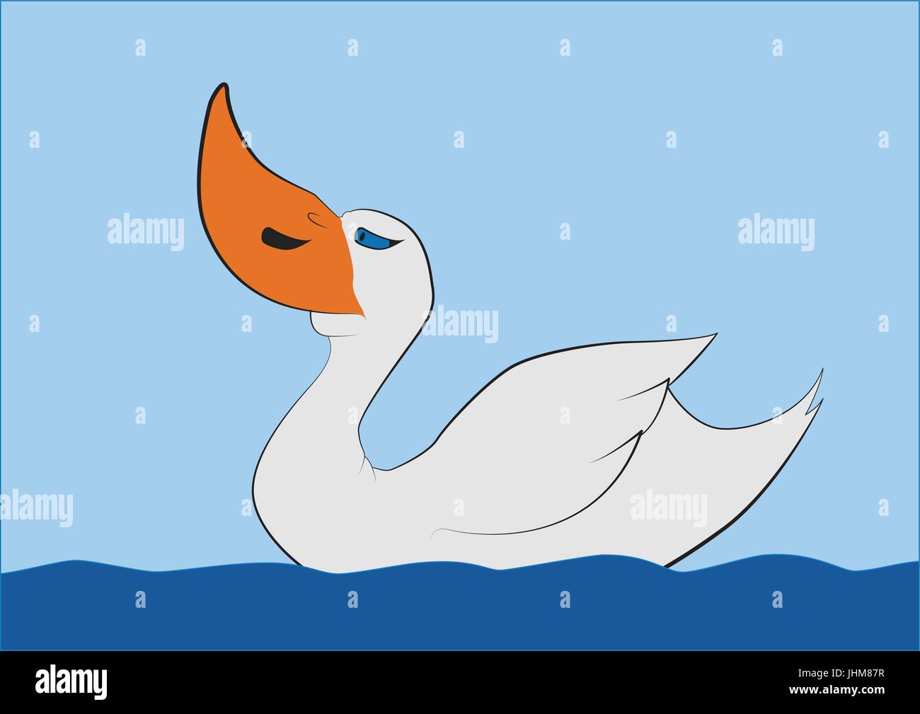 Piscine grand bec de canard, T-shirt Vector Graphics Illustration de Vecteur