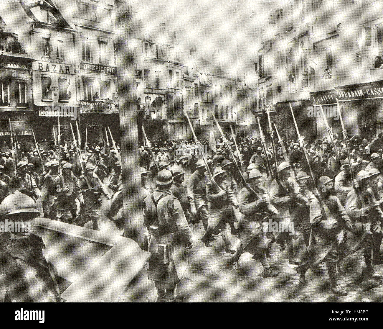 Libérer français Noyon, 18 mars 1917 Banque D'Images