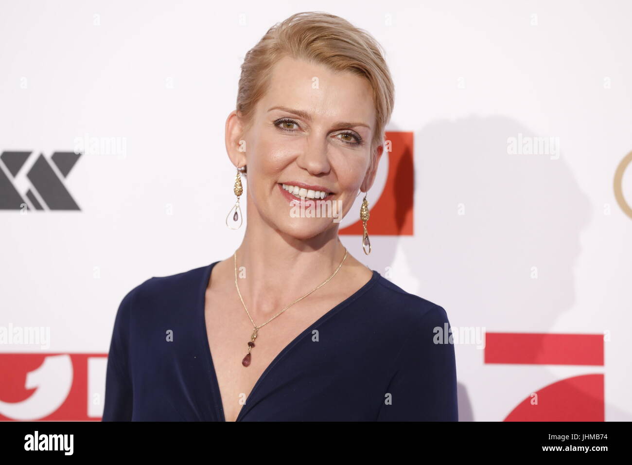 Hambourg, Allemagne. Le 13 juillet, 2017. Plat Commissaire Alexandra Rietz arrive à la présentation du programme annuel de ProSiebenSat.1 à Hambourg, Allemagne, 13 juillet 2017. Photo : Georg Wendt/dpa/Alamy Live News Banque D'Images