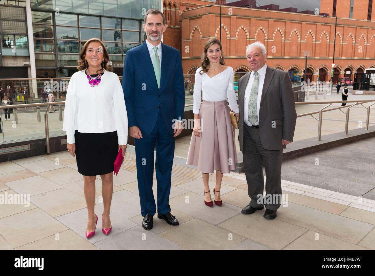 Londres, Royaume-Uni. 14 juillet, 2017. Leurs Majestés le roi Felipe VI d'Espagne et la Reine Letizia visiter le Francis Crick Institute. Londres, Royaume-Uni. 14/07/2017 | Crédit dans le monde entier d'utilisation : dpa/Alamy Live News Banque D'Images