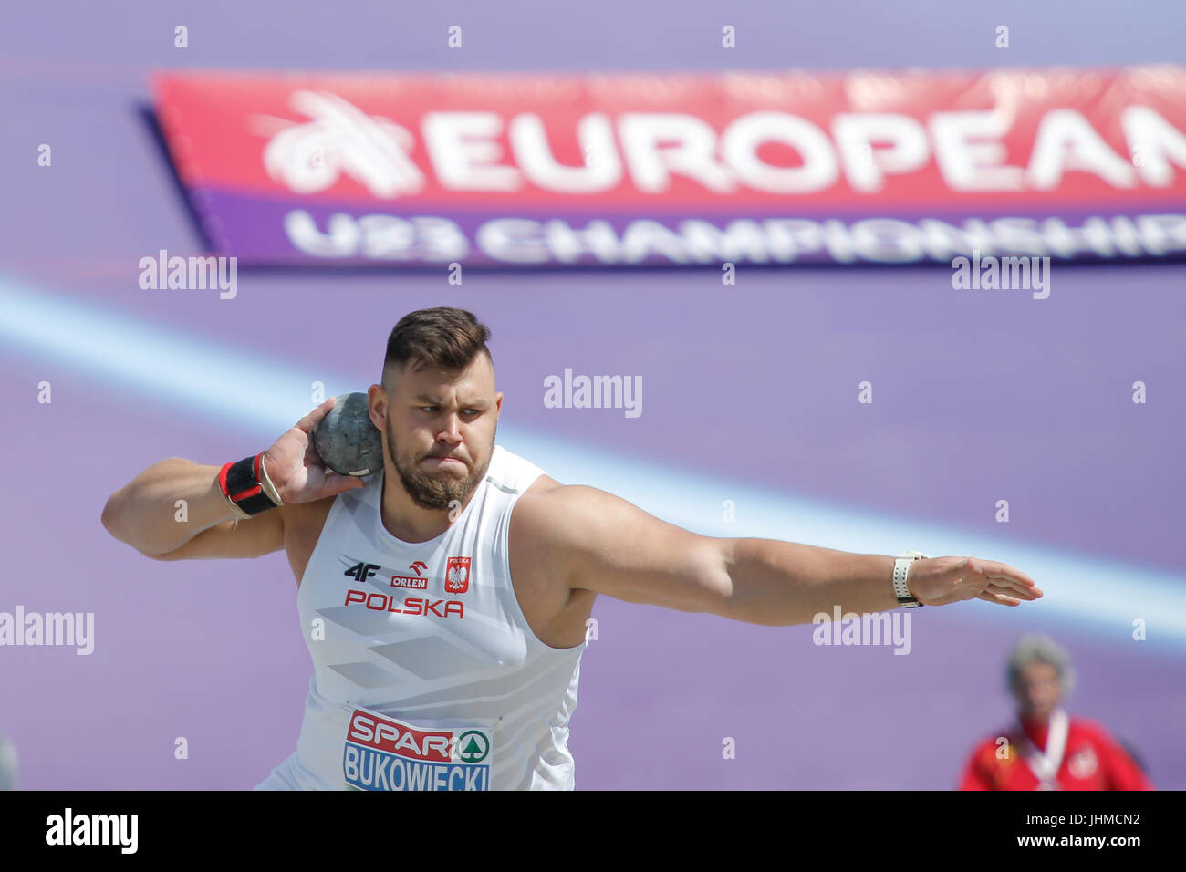 Bydgoszcz. Le 13 juillet, 2017. Un athlète participe à la U23 Championnats d'Europe d'athlétisme de Bydgoszcz, Pologne le 13 juillet 2017. Credit : Jaap Arriens/Xinhua/Alamy Live News Banque D'Images