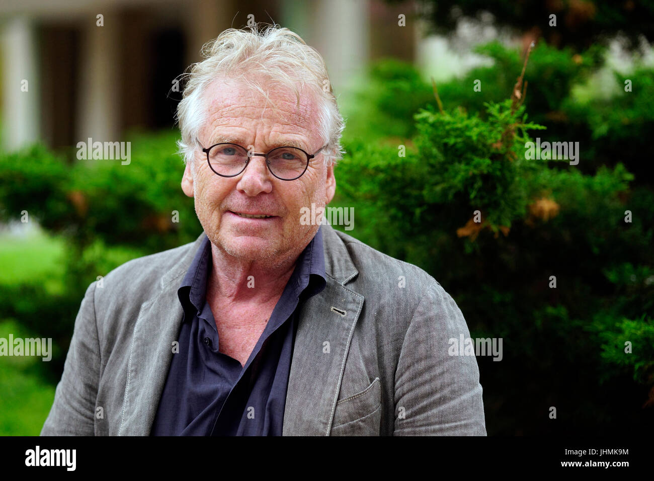 Montréal, Canada. 14 juillet, 2017. Daniel Cohn-Bendit qui pose pour la caméra avant d'être interrogées.Credit:Mario Beauregard/Alamy Live News Banque D'Images
