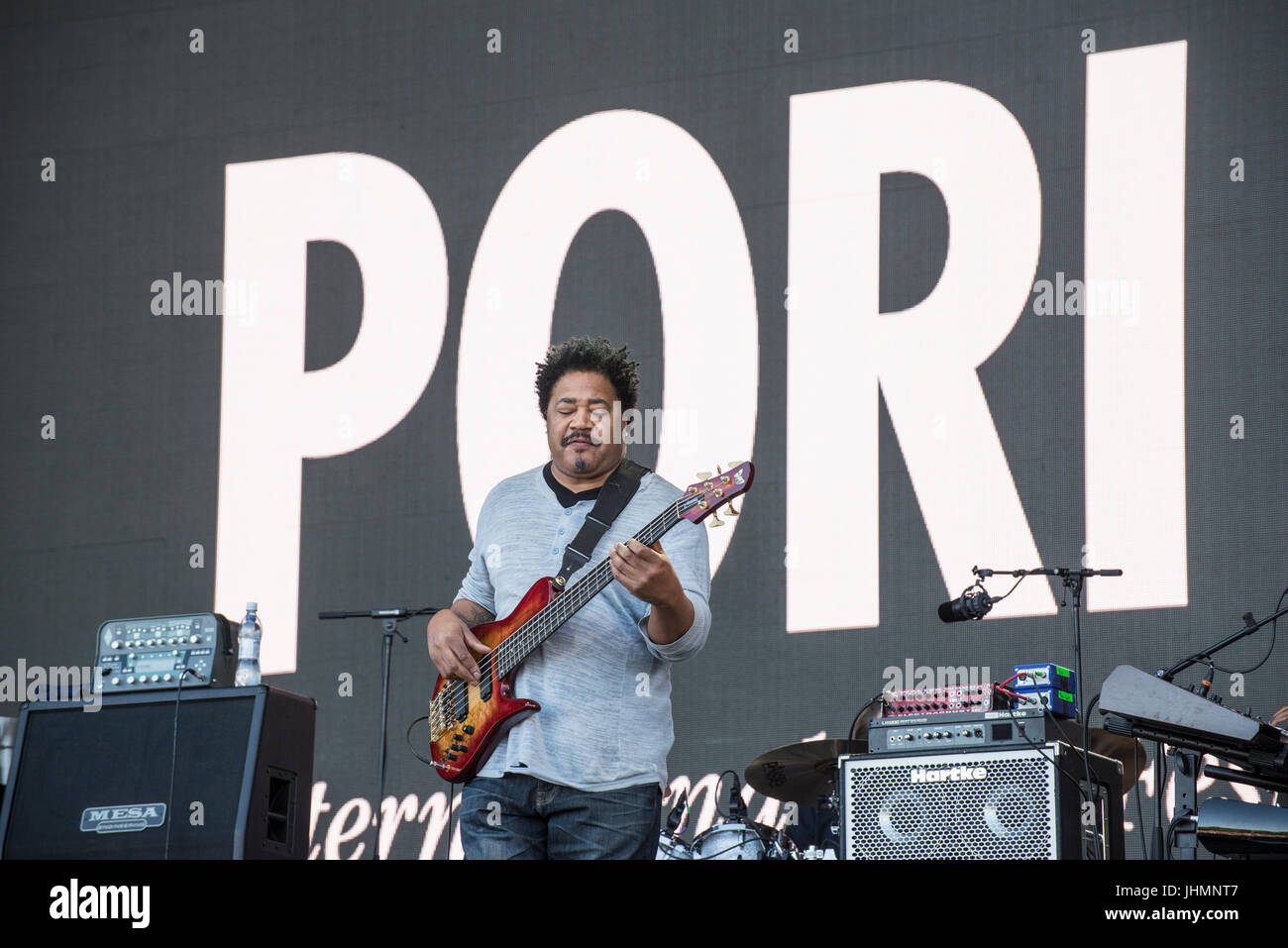 Pori, Finlande. 14 juillet 2017. Herbie Hancock fonctionne à l'édition 2017 du Festival de Jazz de Pori en Finlande. Banque D'Images