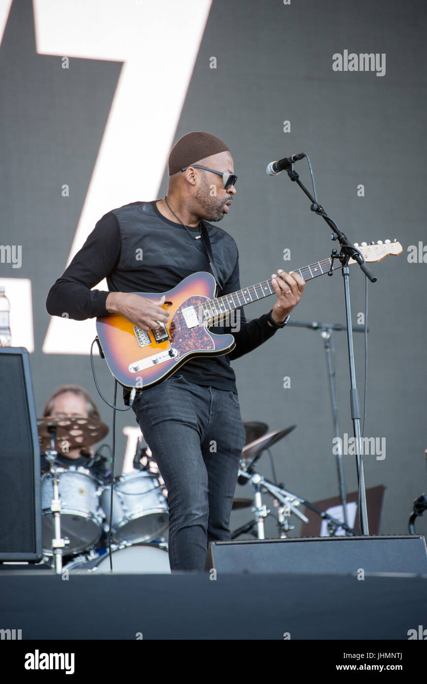 Pori, Finlande. 14 juillet 2017. Herbie Hancock fonctionne à l'édition 2017 du Festival de Jazz de Pori en Finlande. Banque D'Images