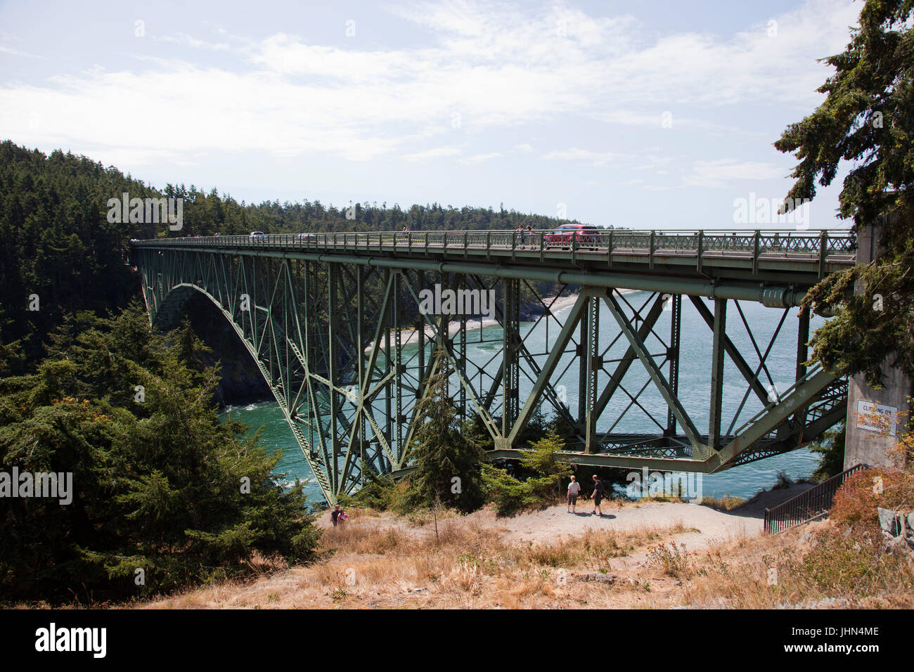 Col Deception Bridge et parc d'état de la tromperie, l'île Fidalgo et Whidbay Island, État de Washington, USA, Amérique Latine Banque D'Images