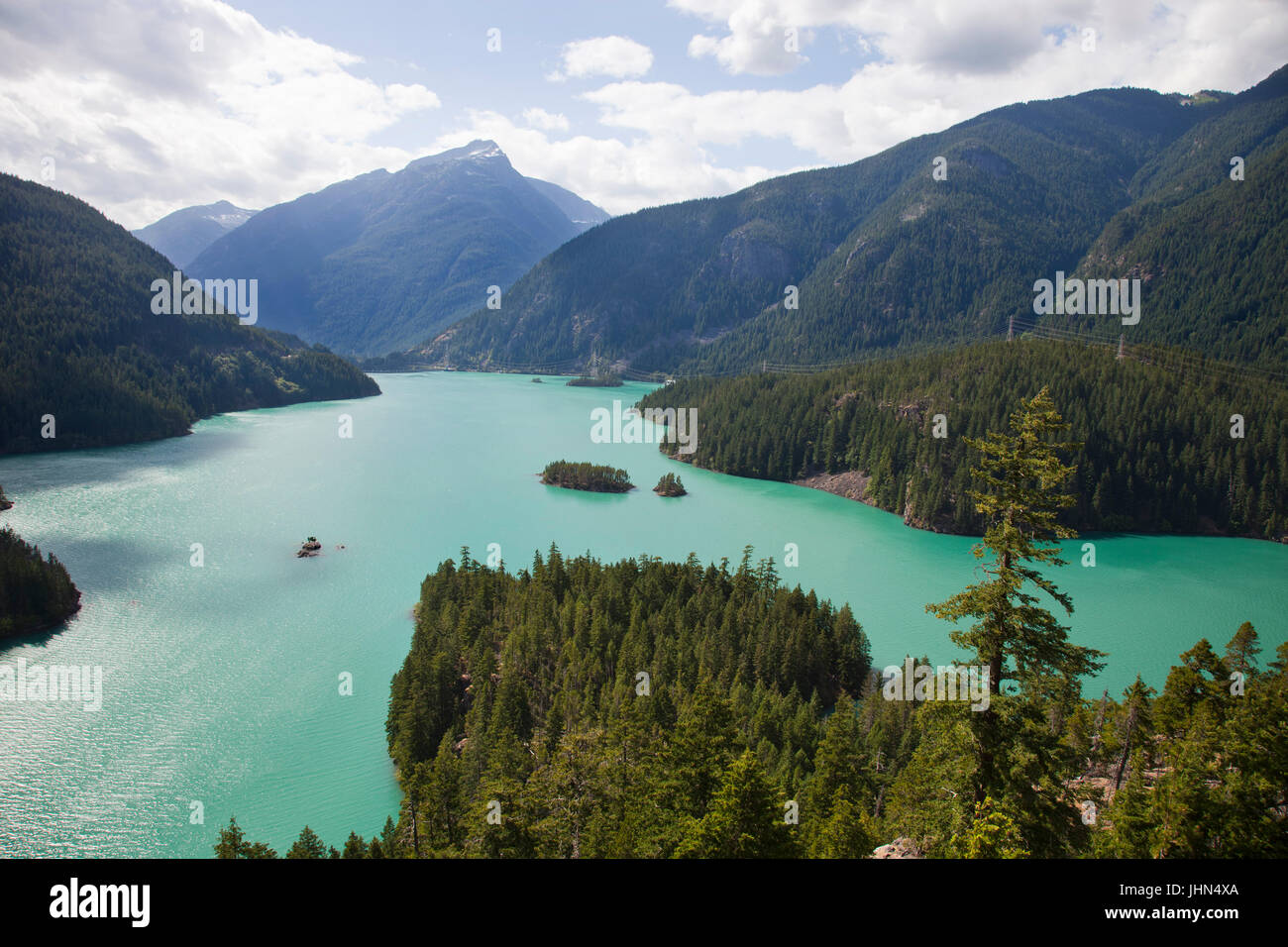 Diablo Lake, North Cascades National Park, État de Washington, USA, Amérique Latine Banque D'Images