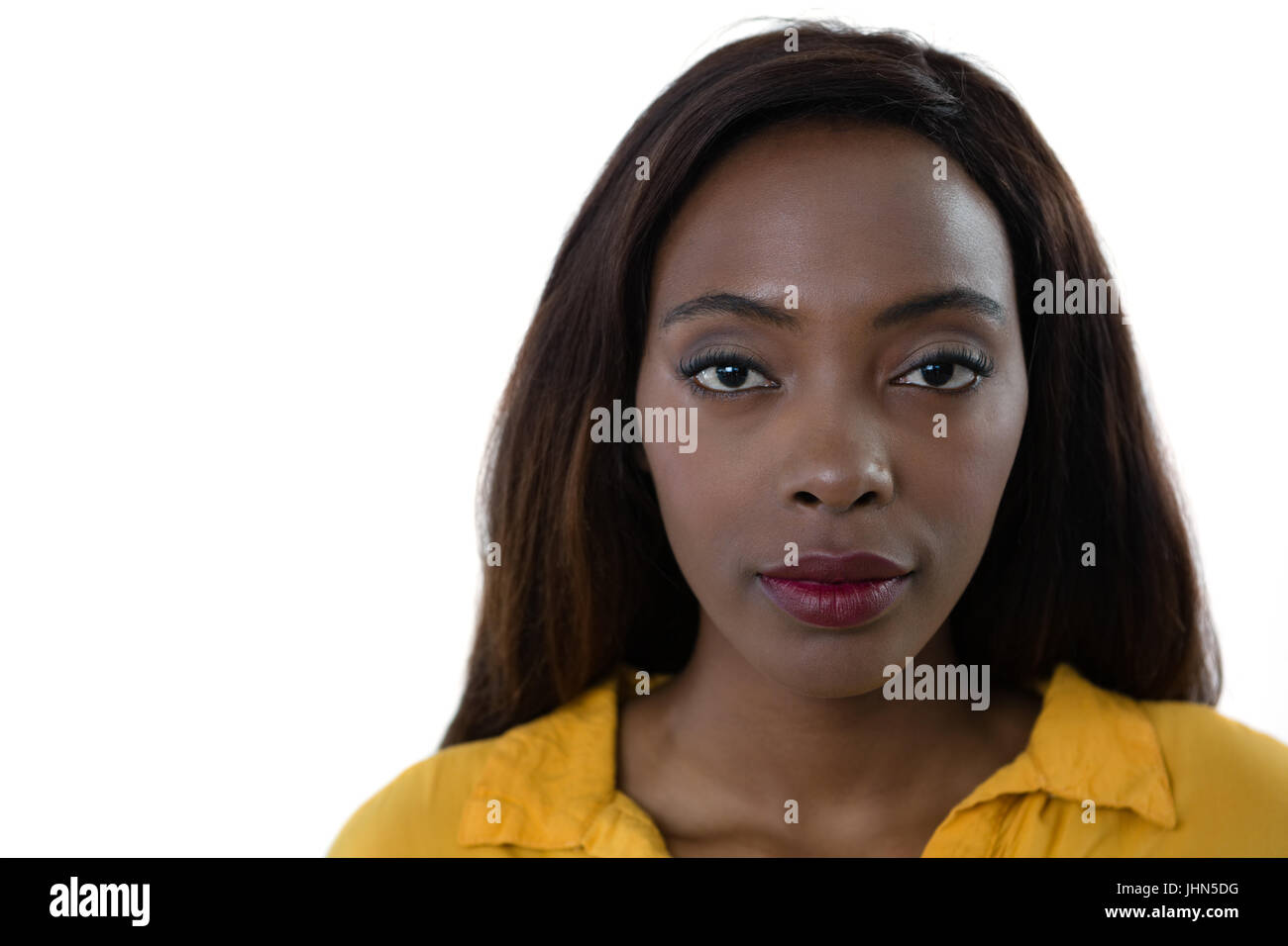 Portrait de jeune femme avec les cheveux bruns Banque D'Images