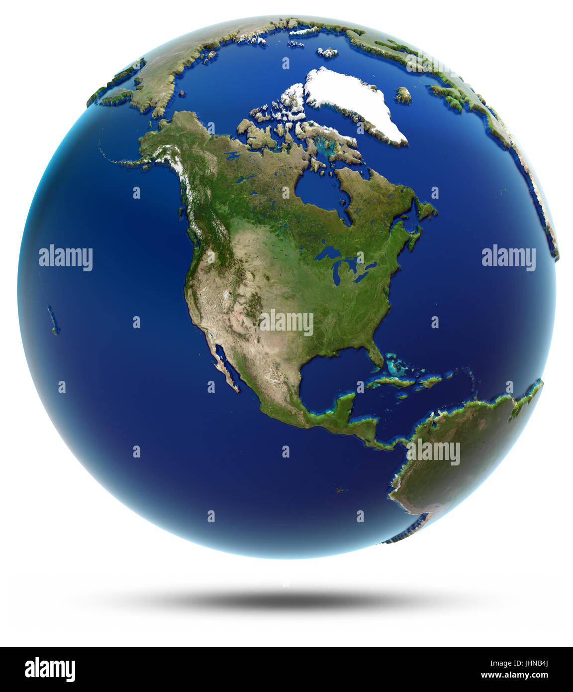 Carte mondiale Amérique - Amérique du Nord Banque D'Images