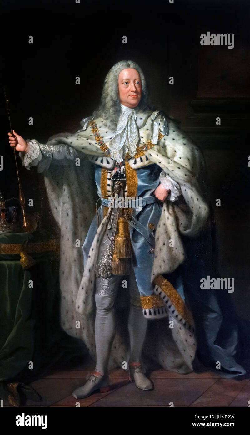 George II. Portrait du Roi George II de Grande-Bretagne (1683-1760) par John Shackleton Banque D'Images