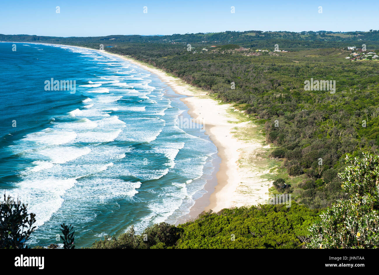 Byron Bay, Nouvelles Galles du Sud, Australie. Tallow Beach bordant le parc national d'Arakwal Banque D'Images