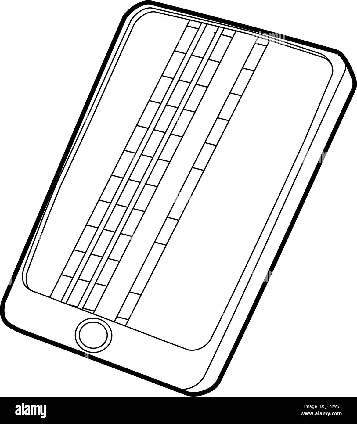 L'écran matrice Gadget deffect style du contour, icône Illustration de Vecteur