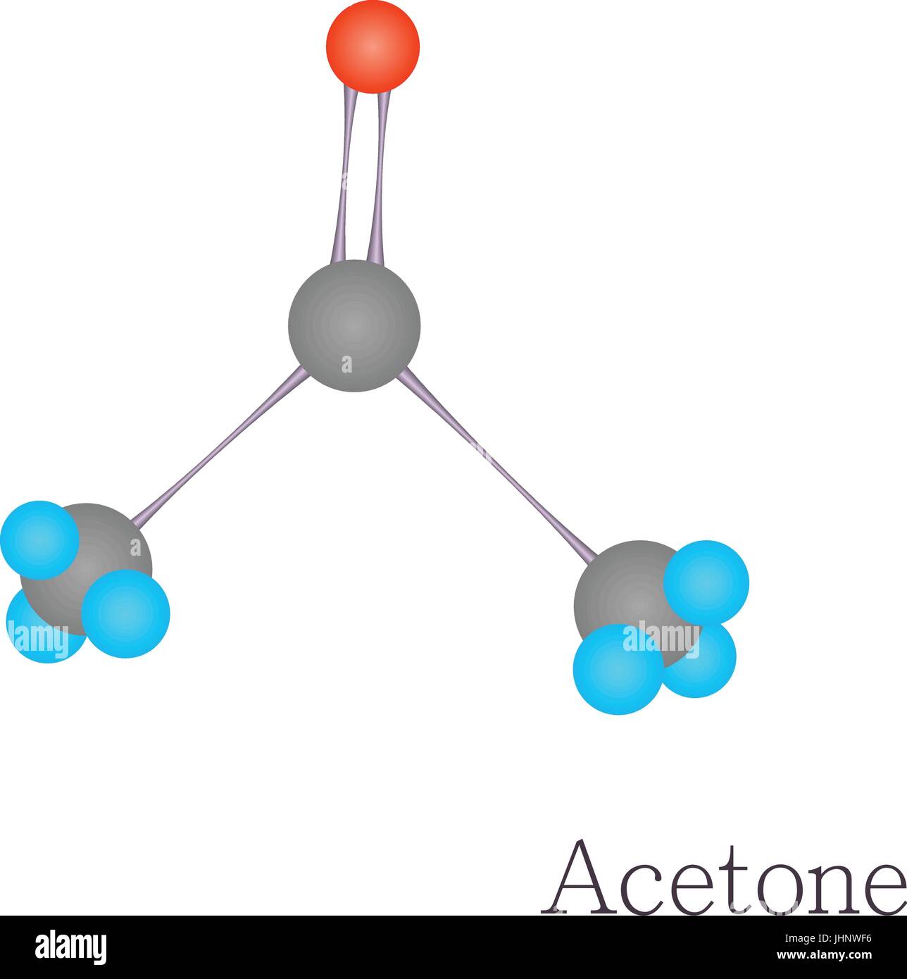 Acétone molécule 3D sciences chimiques Illustration de Vecteur