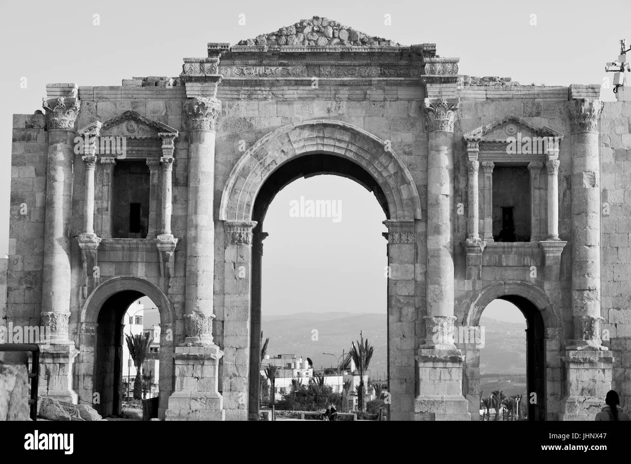 En Jordanie Jerash le site archéologique antique héritage classique pour les touristes Banque D'Images
