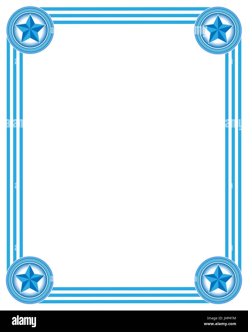 Cadre bleu à rayures avec des étoiles du drapeau américain est un symbole avec l'espace pour votre texte. Illustration de Vecteur